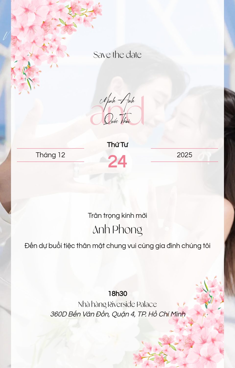 Mẫu thiệp Flower v2