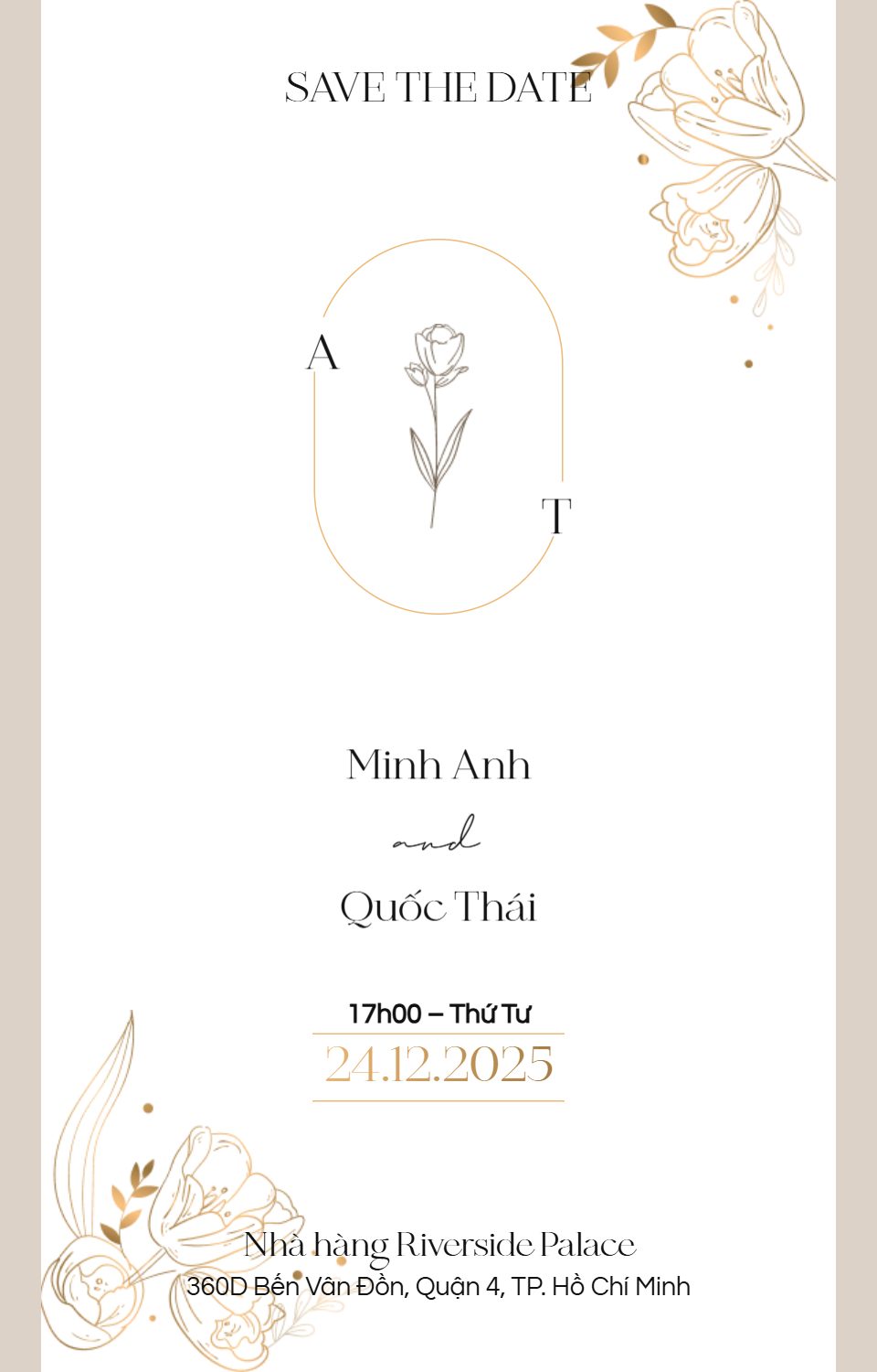 Mẫu thiệp Gold