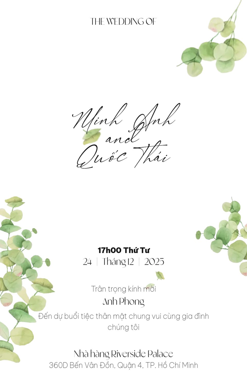 Mẫu thiệp Leaves